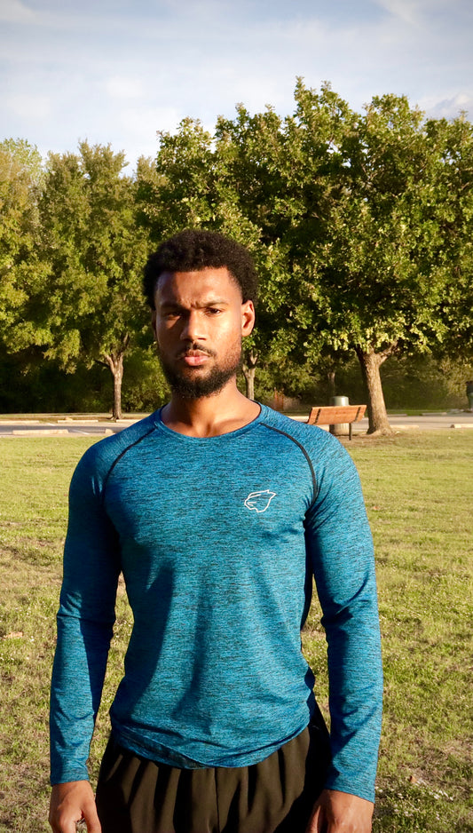 Blue long sleeve compression