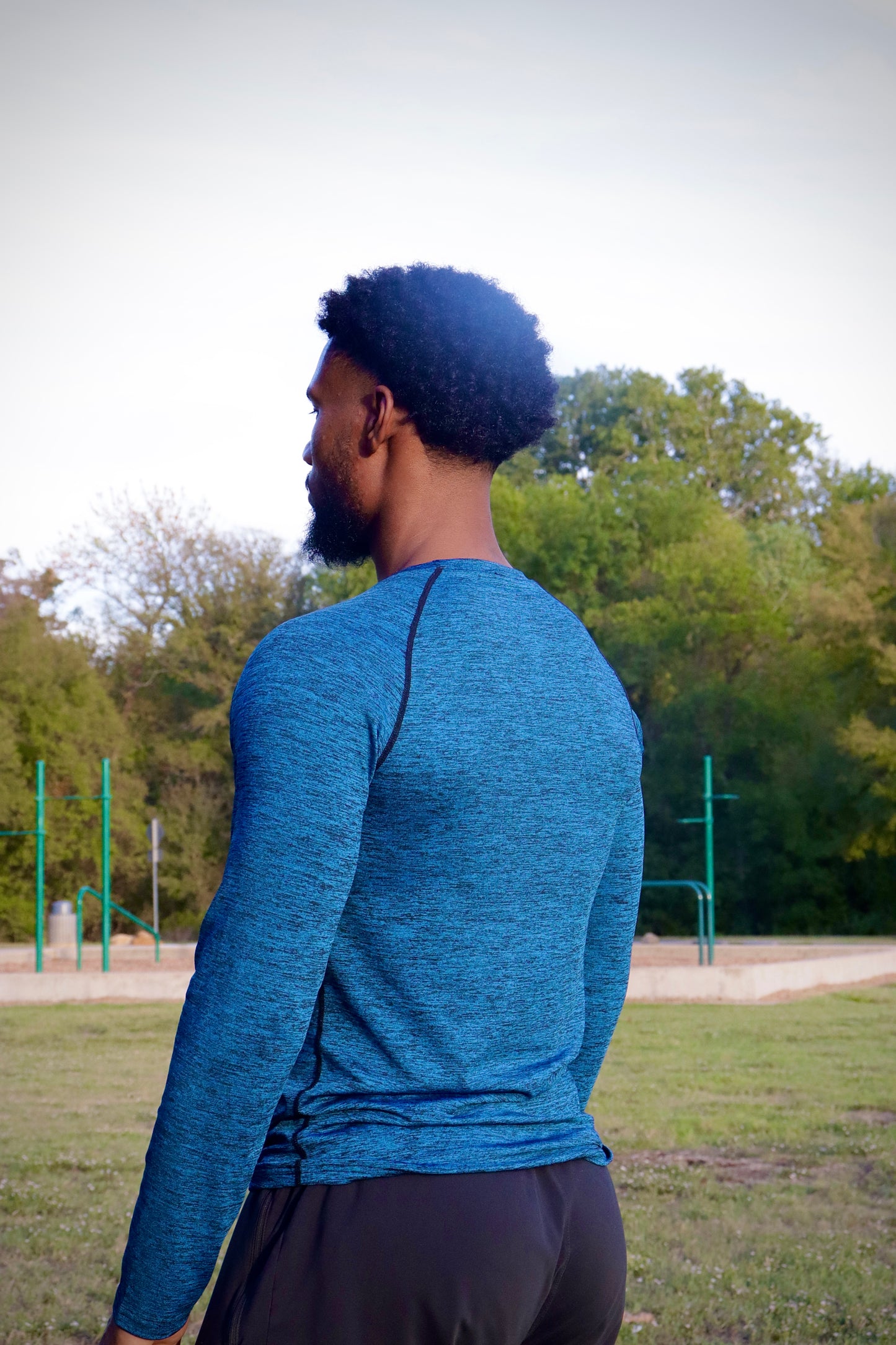 Blue long sleeve compression